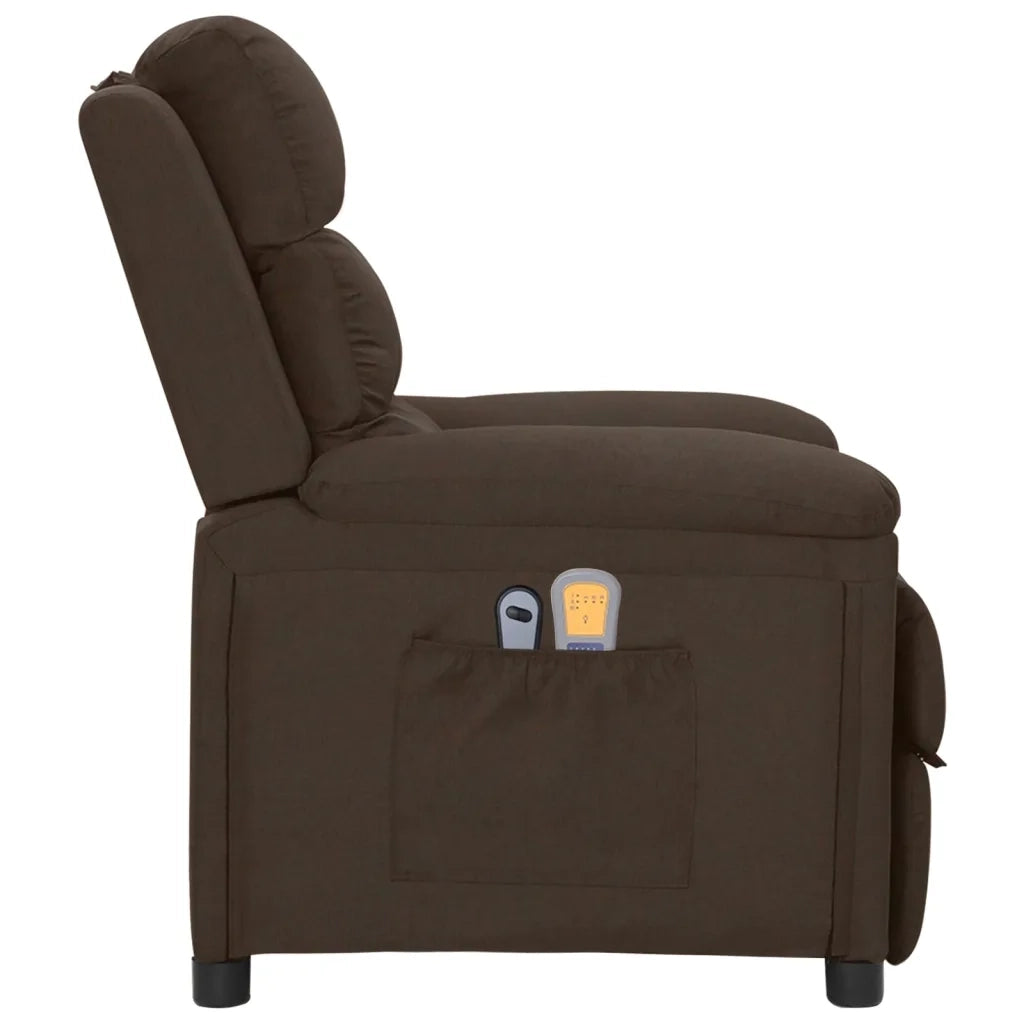 Poltrona Massaggiante Elettrica Marrone scuro in Tessuto cod mxl 31697