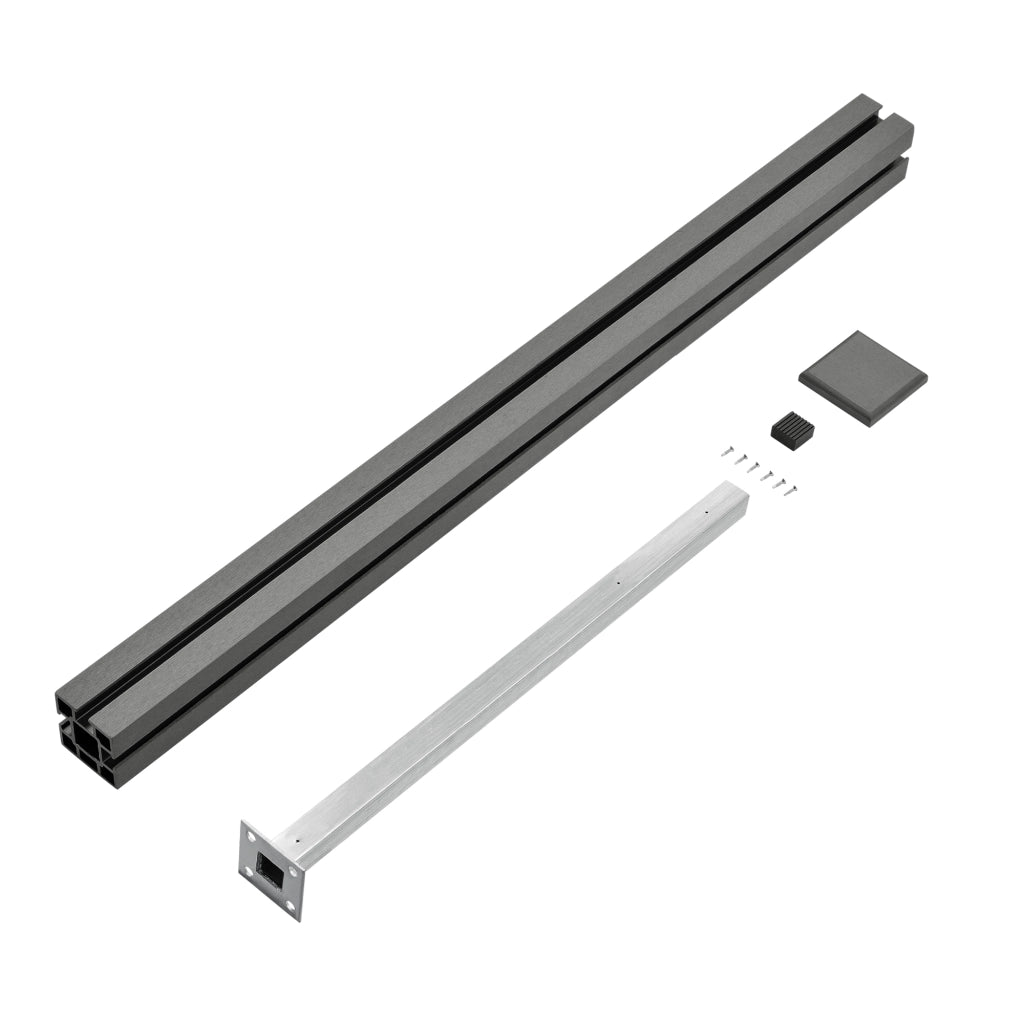 Recinzione in WPC per Giardino Staccionata Frangivista Alta 165 cm Lunga 314 cm Grigio NEU.HOLZ