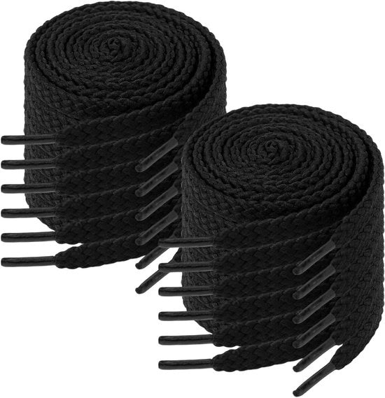 Cinture di Ricambio 8 mm Larghezza Nera - Set di 6 Pari | Cinture Durissime e Resistenti ai Fori per Scarpe da Sport
