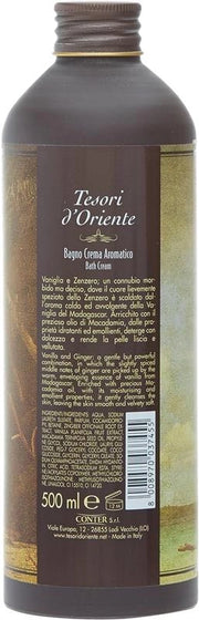 TESORI D'ORIENTE BAGNO CREMA AROMATICO VANIGLIA E ZENZERO DEL MADAGASCAR 500ML