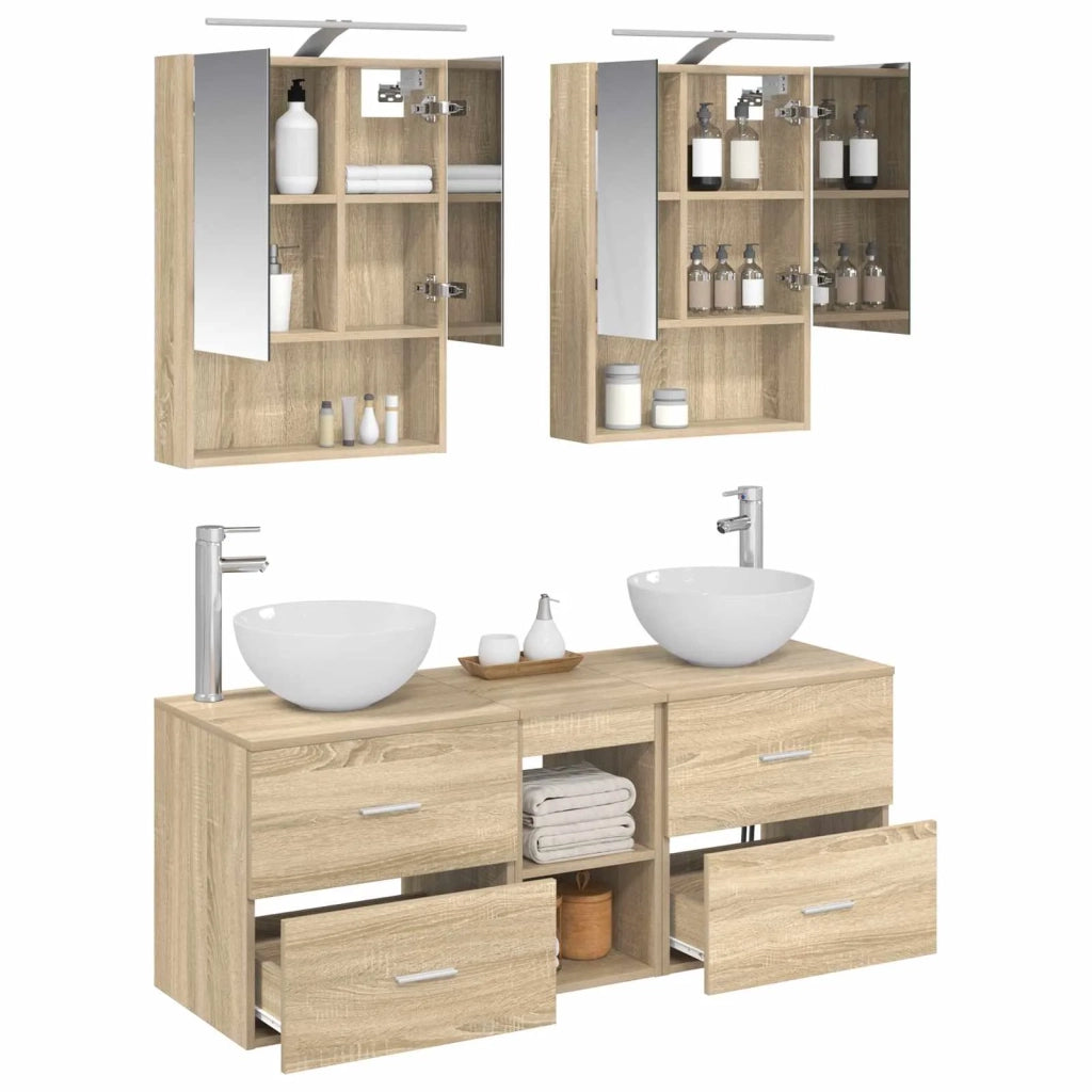 Set di mobili per il bagno 5 pcs Rovere Sonoma 3406721