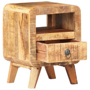 Comodino-Tavolino da notte 30x30x41 cm in Legno di Mango Grezzo