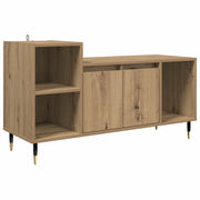 Mobile porta TV rettangolare moderno con vano contenitore 100 x 35 x 55 cm realizzato in legno di rovere composito finitura artigianale 02_0052776
