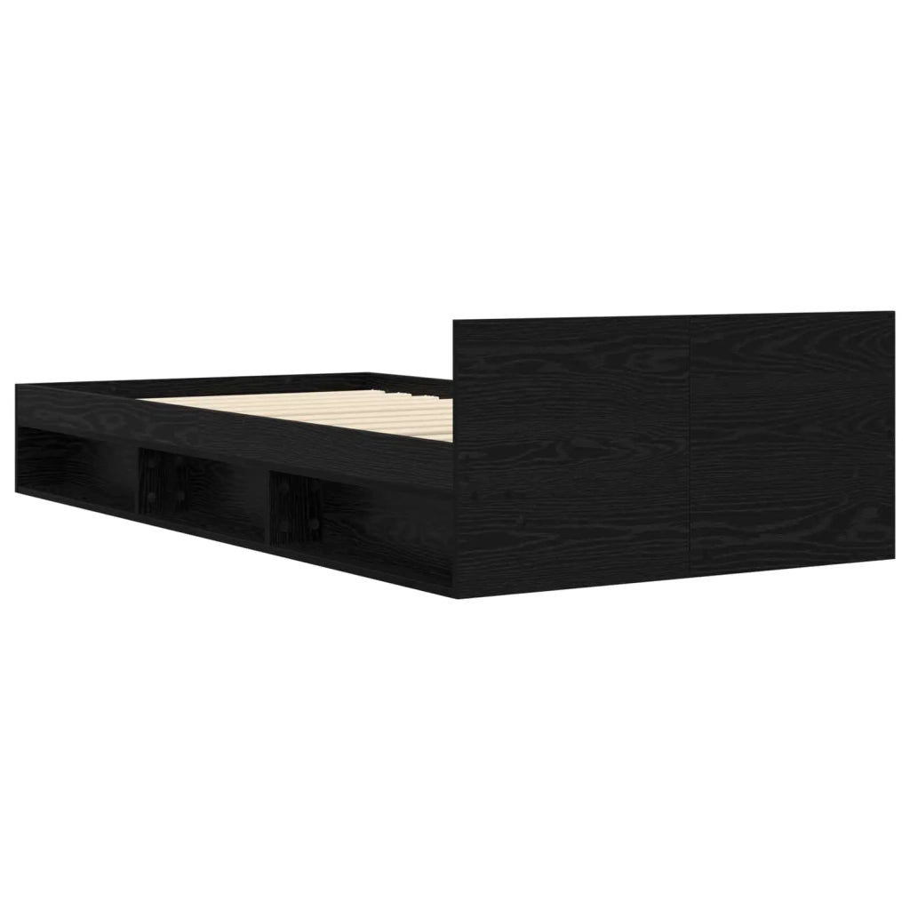 Telaio del letto con storage Rovere Nero 80 x 200 cm 3429603