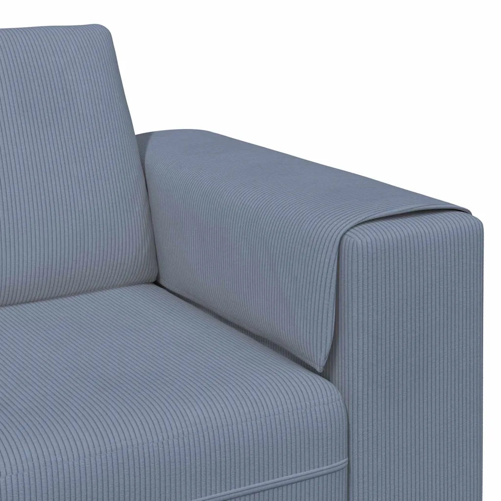Divano Blu 250 x 77 x 76 cm Tessuto in Cords 3335103
