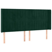 Testiera | Testata ad Orecchio Verde Scuro 203x16x118/128 cm in Velluto