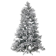 Albero di Natale Artificiale Bianco con rami Innevati Base Metallo PVC 210 cm stile moderno scandinavo
