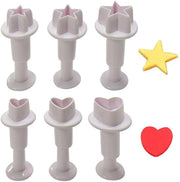 Hart a forma di cuore e 3 stelle a forma di stella a 5 punte, forme per torte in plastica, stampi per fondant, forme per biscotti
