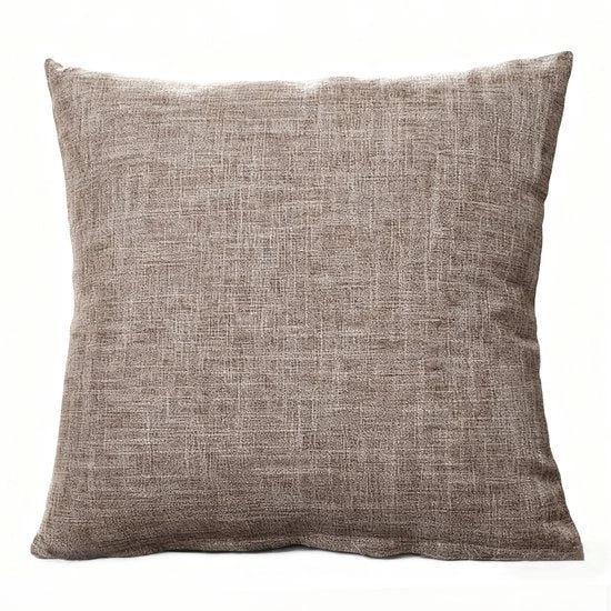 Due coperte per cuscini decorativi - stile rustico di fattoria Boho - copertura per cuscino in lino spesso - copertura quadrata per cuscino - con cerniera invisibile - adatto per divano letto, ufficio (50x50 cm)