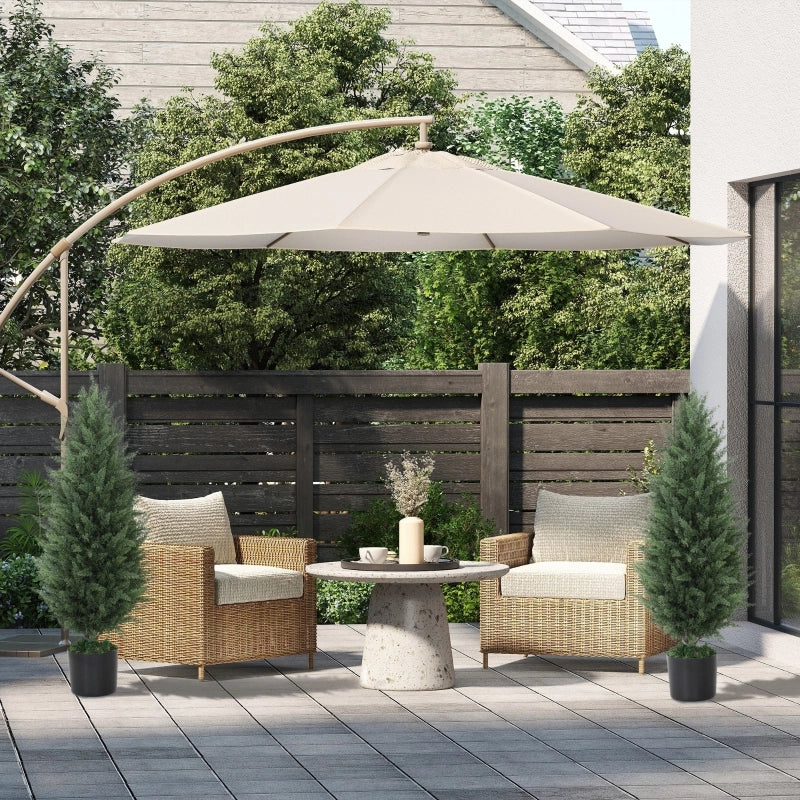 Set di 2 cipressi artificiali, grandi 90 cm, pianta artificiale, piante artificiali in vaso, albero artificiale resistente ai raggi UV, decorazione
