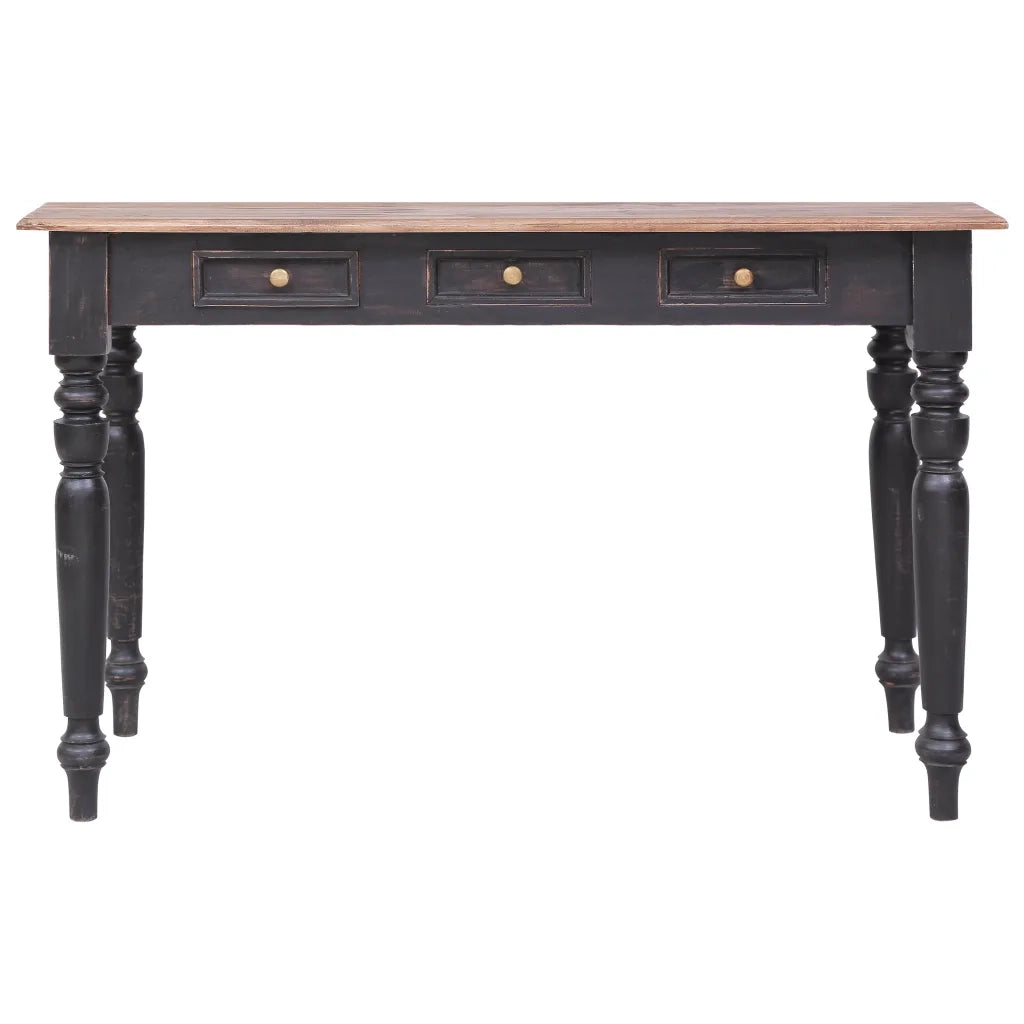 vidaXL Scrivania con 3 Cassetti 117x57x75 cm Legno Massello di Mogano