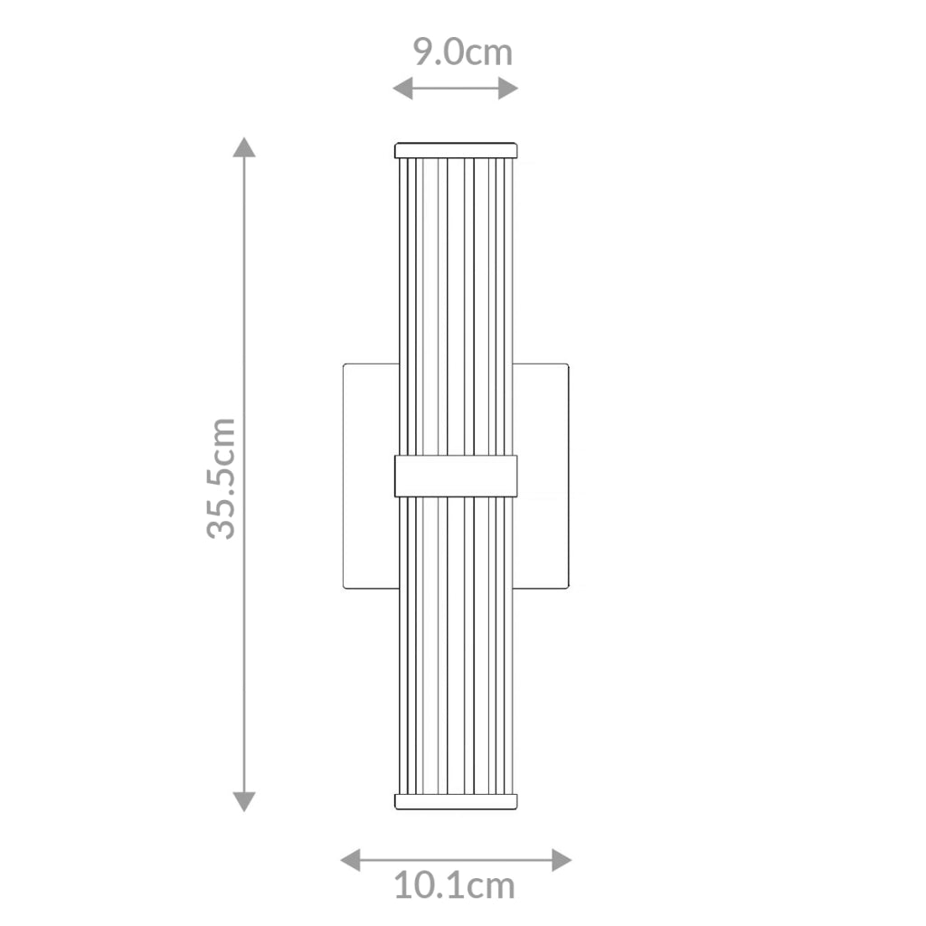 Applique LED esterna Fayton nera 35cm 14W 3000K IP44