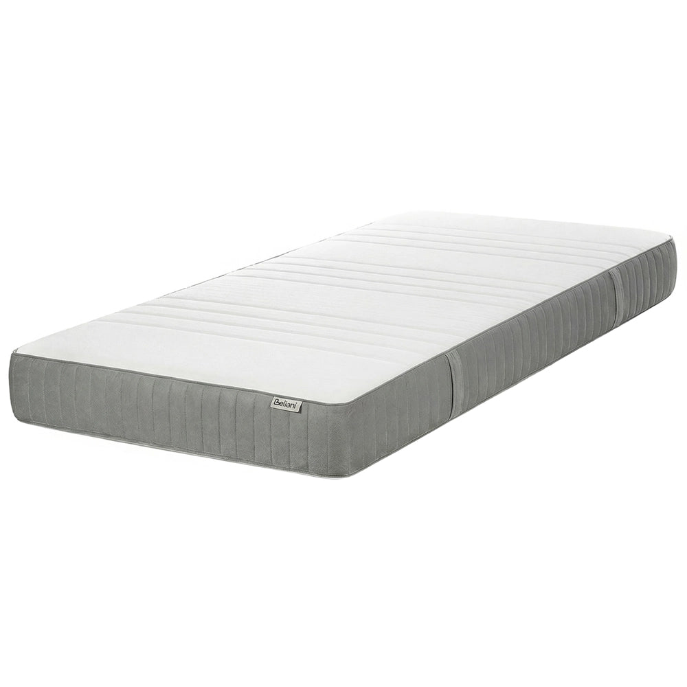 Materasso in schiuma bianco e grigio EU Singolo Duro con cerniera e copertura in poliestere 90 x 200 cm rimovibile Accessori per la camera da letto