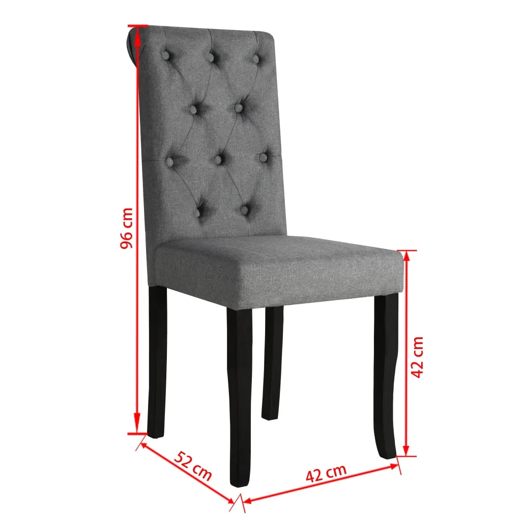 Sedie da Pranzo 2 pz Grigio Scuro in Tessuto 245514