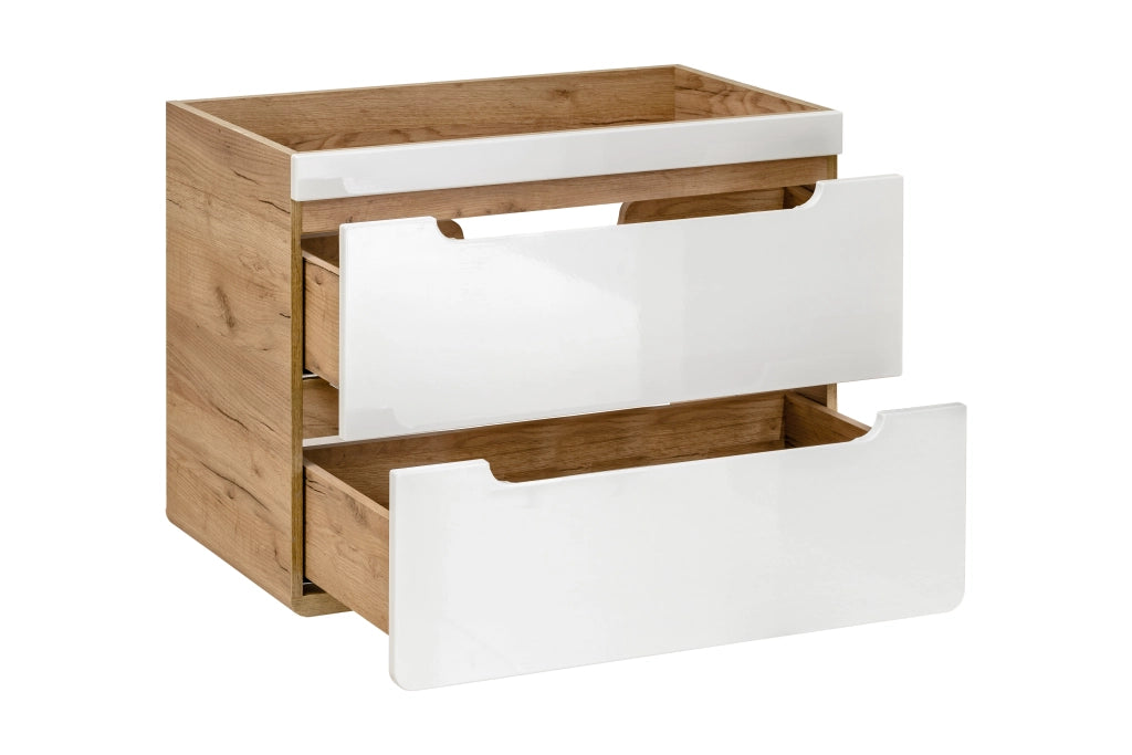 Mobile sottolavabo 60 cm 2 cassetti Aruba White 60 x 59 x 46 cm