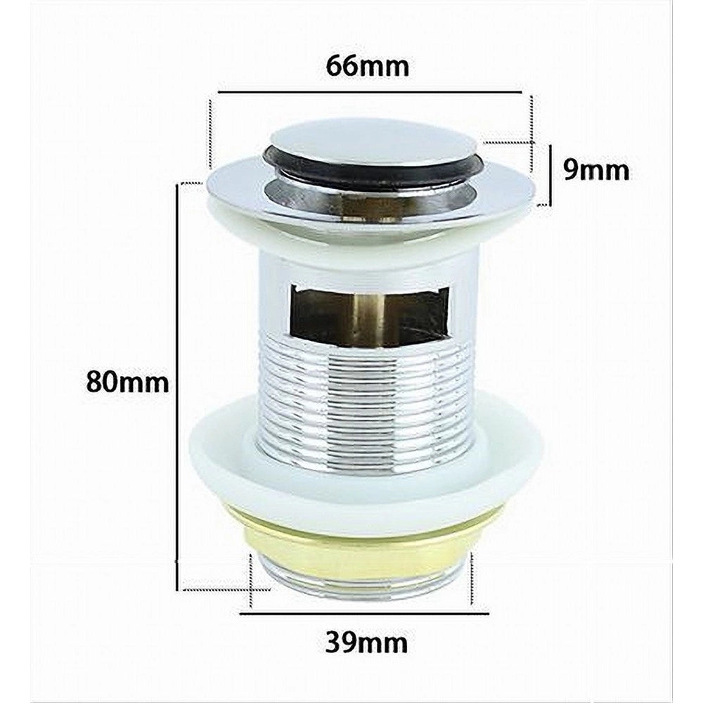 Trade Shop - Piletta Di Scarico Universale 1/4" Lavandino Pop-up Tappo A Pressione 85mm 59600 -