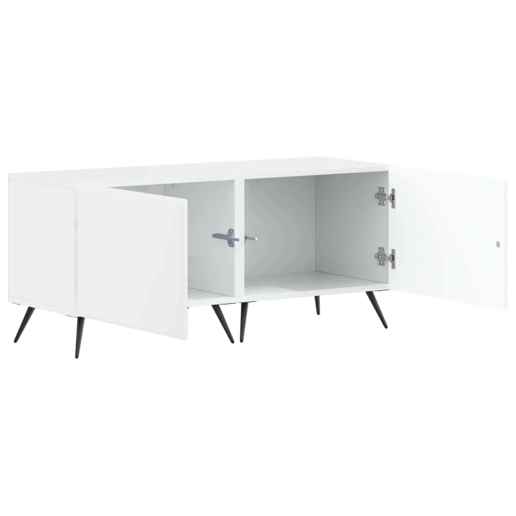 Mobile TV Bianco Lucido Legno ingegnerizzato 897559