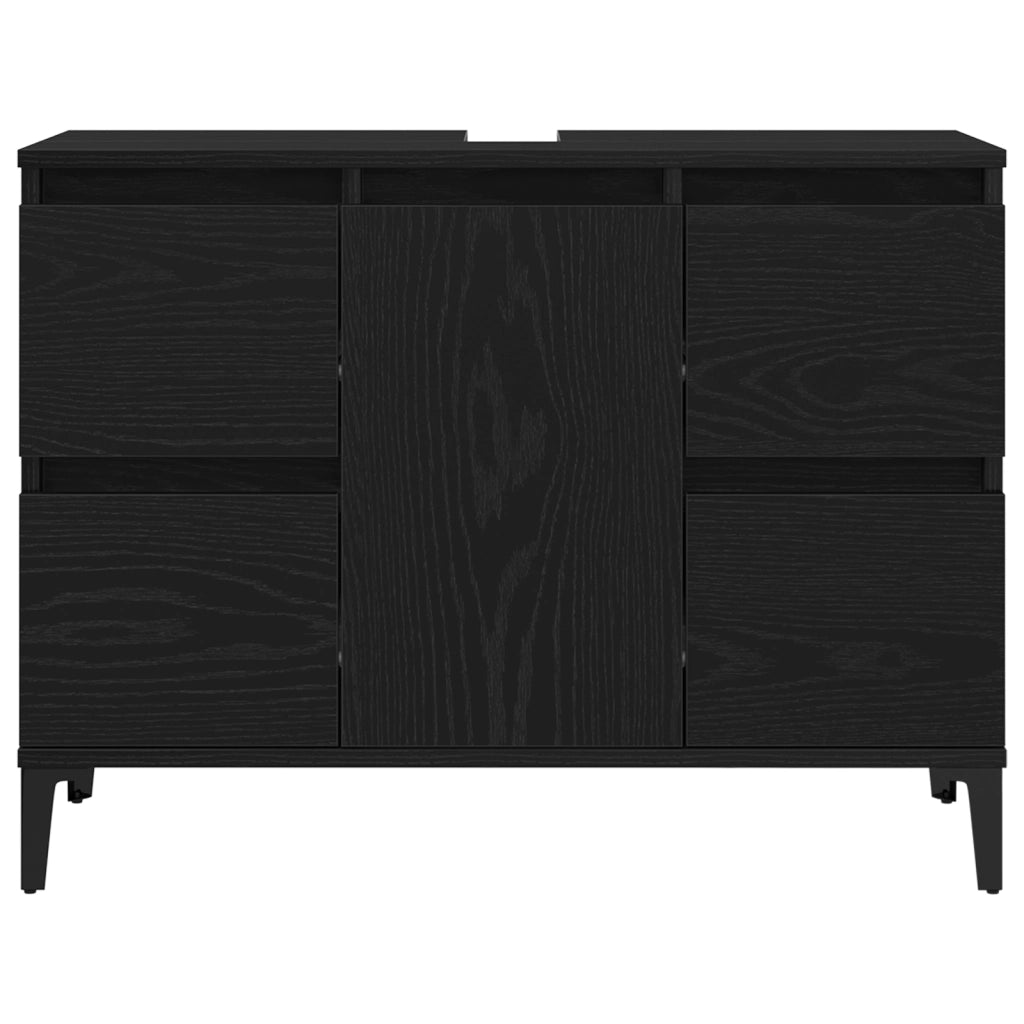 Mobile lavabo  Nero Rovere 80x33x60 cm in legno ingegnerizzato