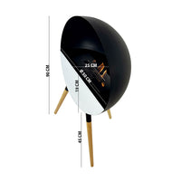 Camino a Bioetanolo da Terra Jupiter Serbatoio 850 ml in Acciaio Verniciato Nero e Rovere