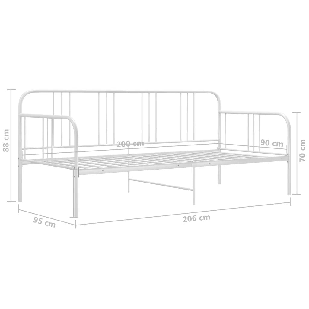 Divano Letto Bianco in Metallo 90x200 cm 324750