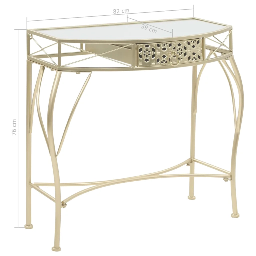 Tavolino Laterale in Stile Francese in Metallo 82x39x76 cm Oro 245936