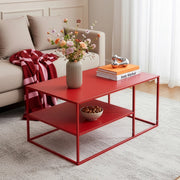 Tavolino da Salotto 'Solund' Metallo - Rosso [en.casa]