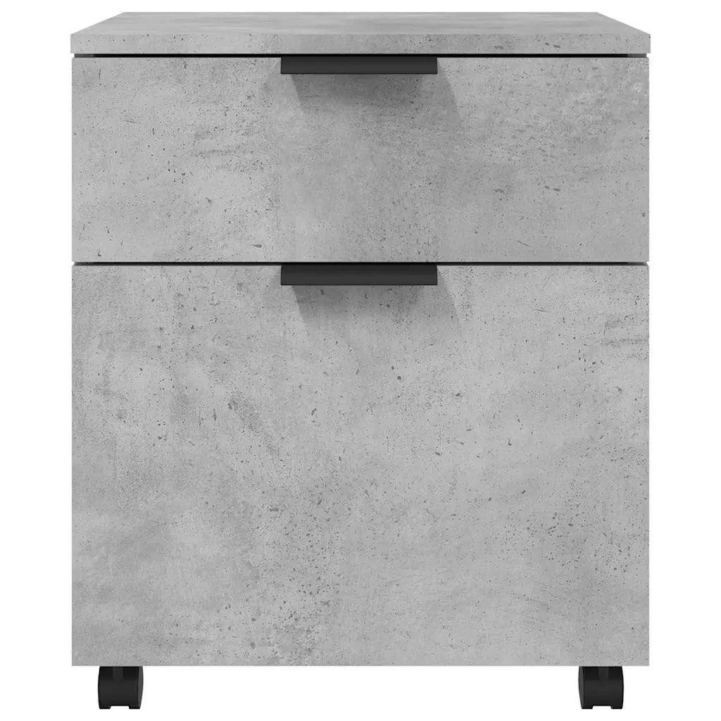 Schedario con Ruote Grigio Cemento 45x38x54cm Legno Multistrato CFW5544788