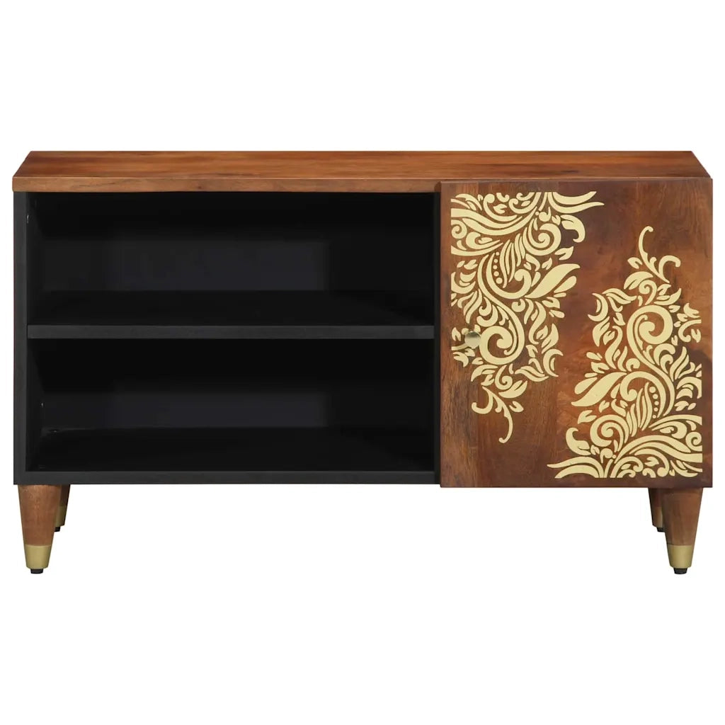 Mobile TV-Credenza per TV-Console TV Marrone miele 80 x 33 x 46 cm Legno di mango massello 242270