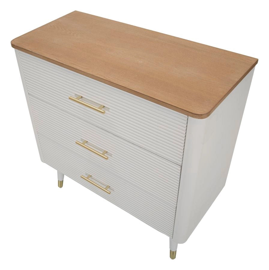 Comò Matera 78x80x37 cm in Legno MDF e Ferro Bianco/Marrone