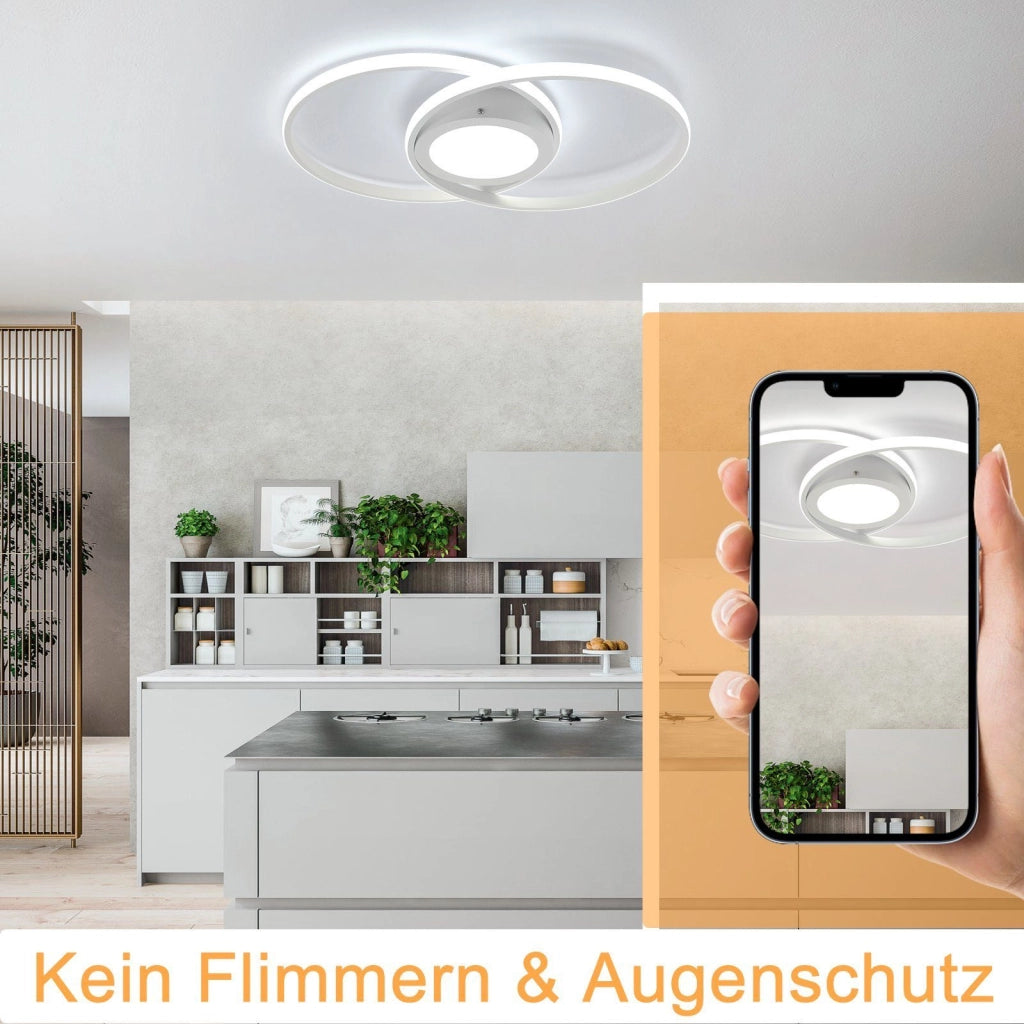 ZMH Lampada da soffitto a LED dimmerabile con telecomando - Illuminazione per interni da 48 W