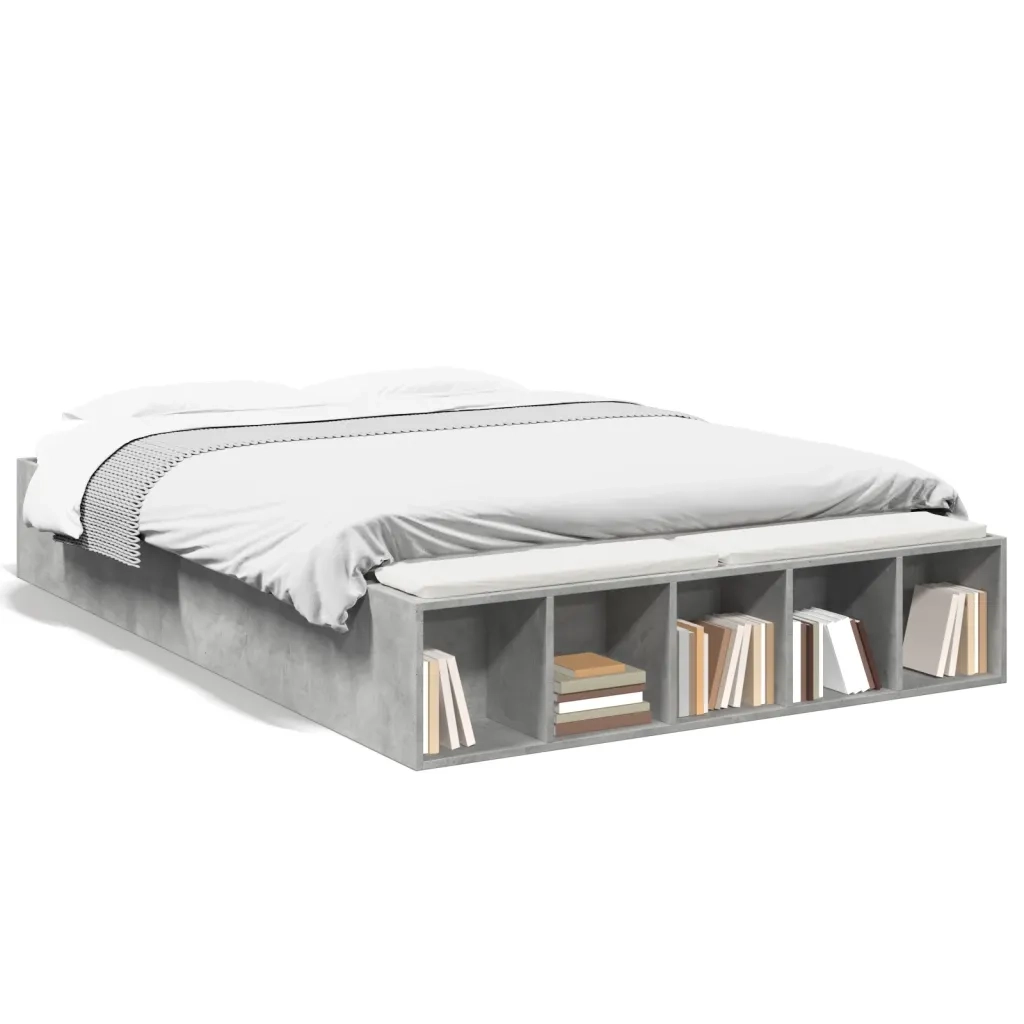 Giroletto-Struttura Letto Grigio Cemento 120x190 cm in Legno Multistrato 705195