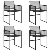 Sedie da Giardino 4 pz | Sedie da Esterno Nere in Polyrattan
