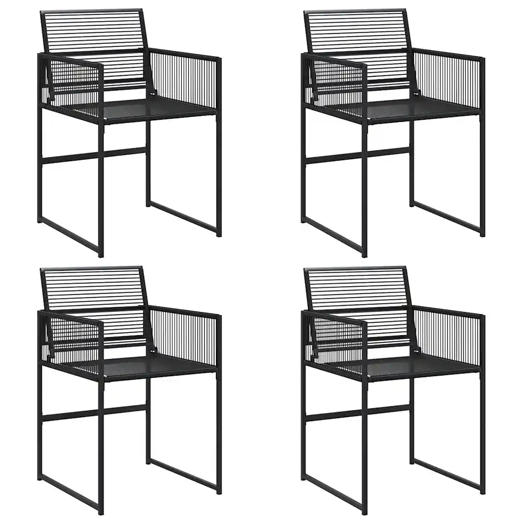 Sedie da Giardino 4 pz | Sedie da Esterno Nere in Polyrattan