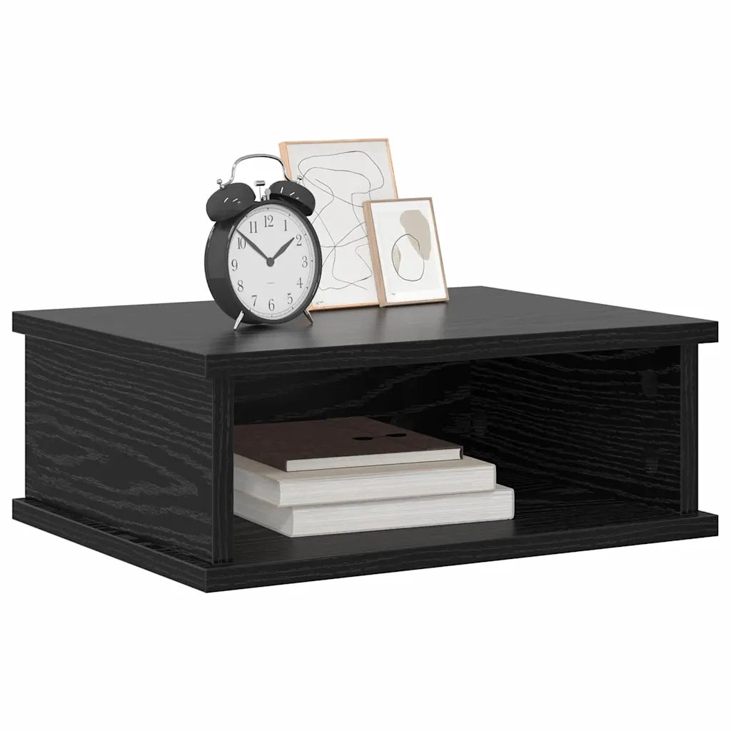 Comodino | Armadio da Notte | Mobiletto da notte Rovere Nero 40 x 31 x 15 cm Legno multistrato