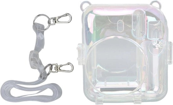 Hoes Protettiva Vetrata per Mini 12 PC - Colore Trasparente con Cristalli Colorati Hard con Cinturino Regolabile