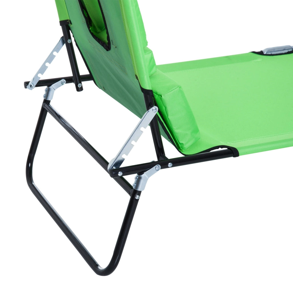 Lettino Sdraio Pieghevole 187x58x36 cm in Acciaio e Tessuto Oxford Verde