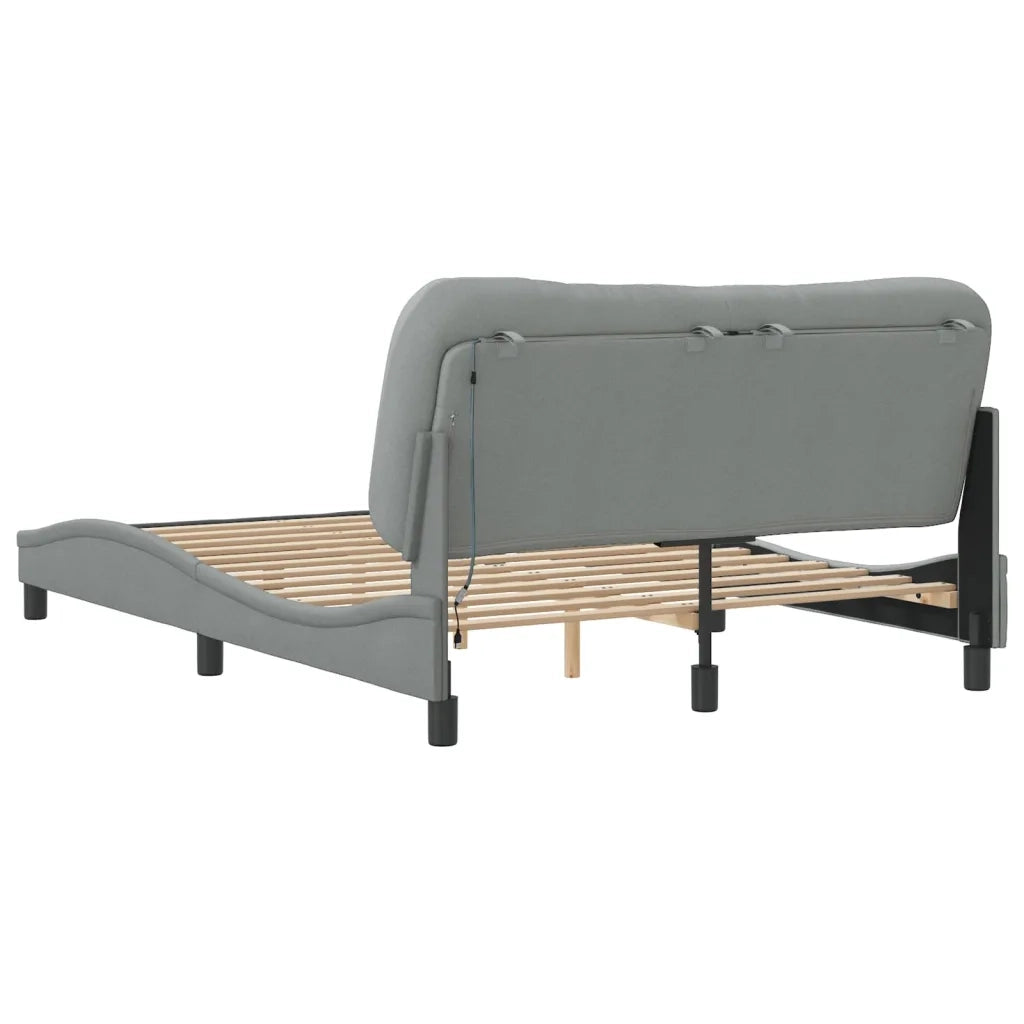 Giroletto con LED senza Materasso-Struttura Letto Hvar 140x200 cm Tessuto 666960