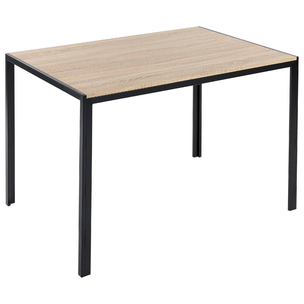 Tavolo da pranzo in legno chiaro con piano nero gambe in metallo 120 x 80 cm Tavolo da cucina tradizionale rettangolare