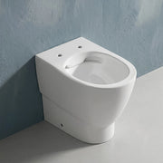 Wc filo muro bianco lucido con scarico traslato e sistema rimless Demy Dolomite