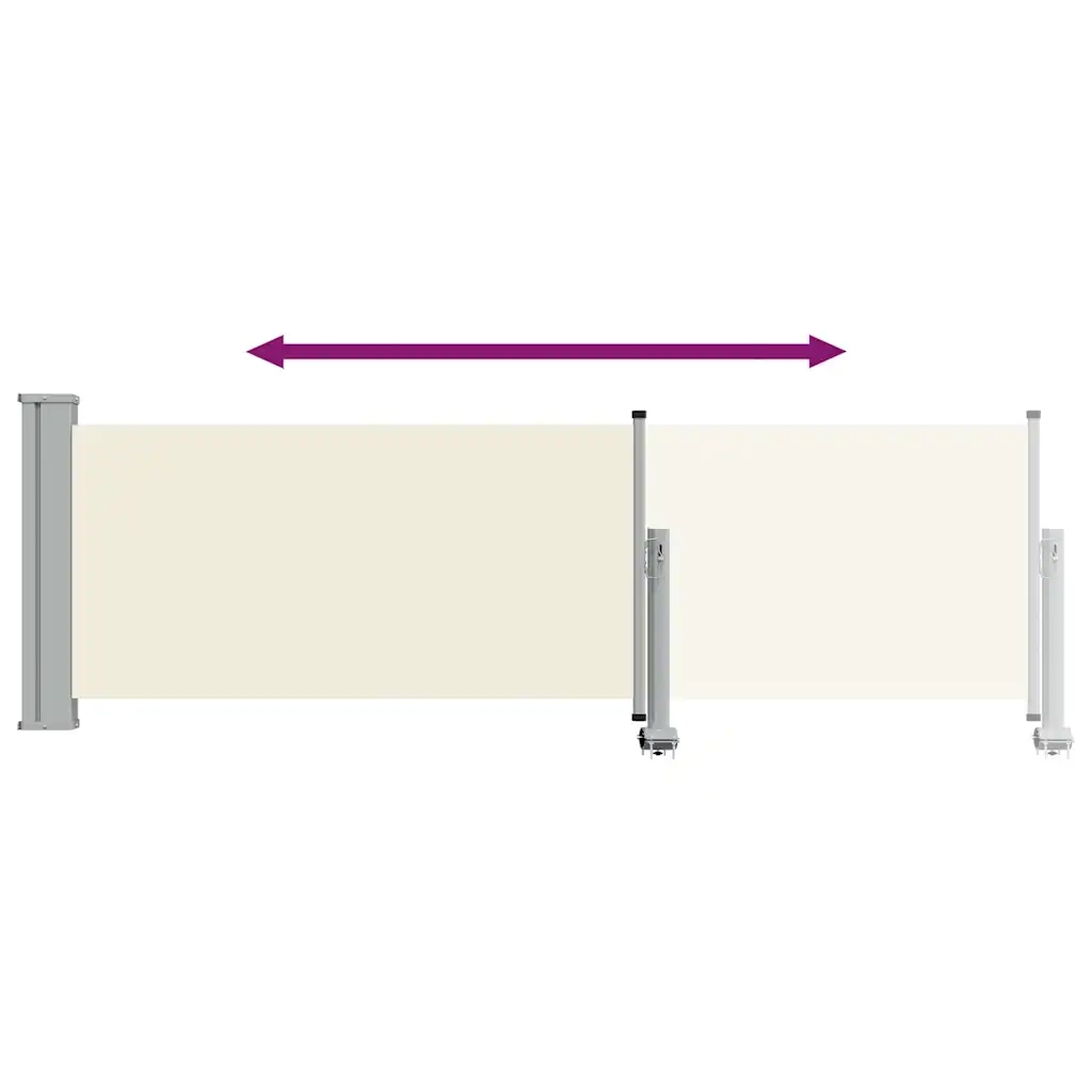 Tenda Laterale Retrattile per Patio 80x300 cm Crema 48359