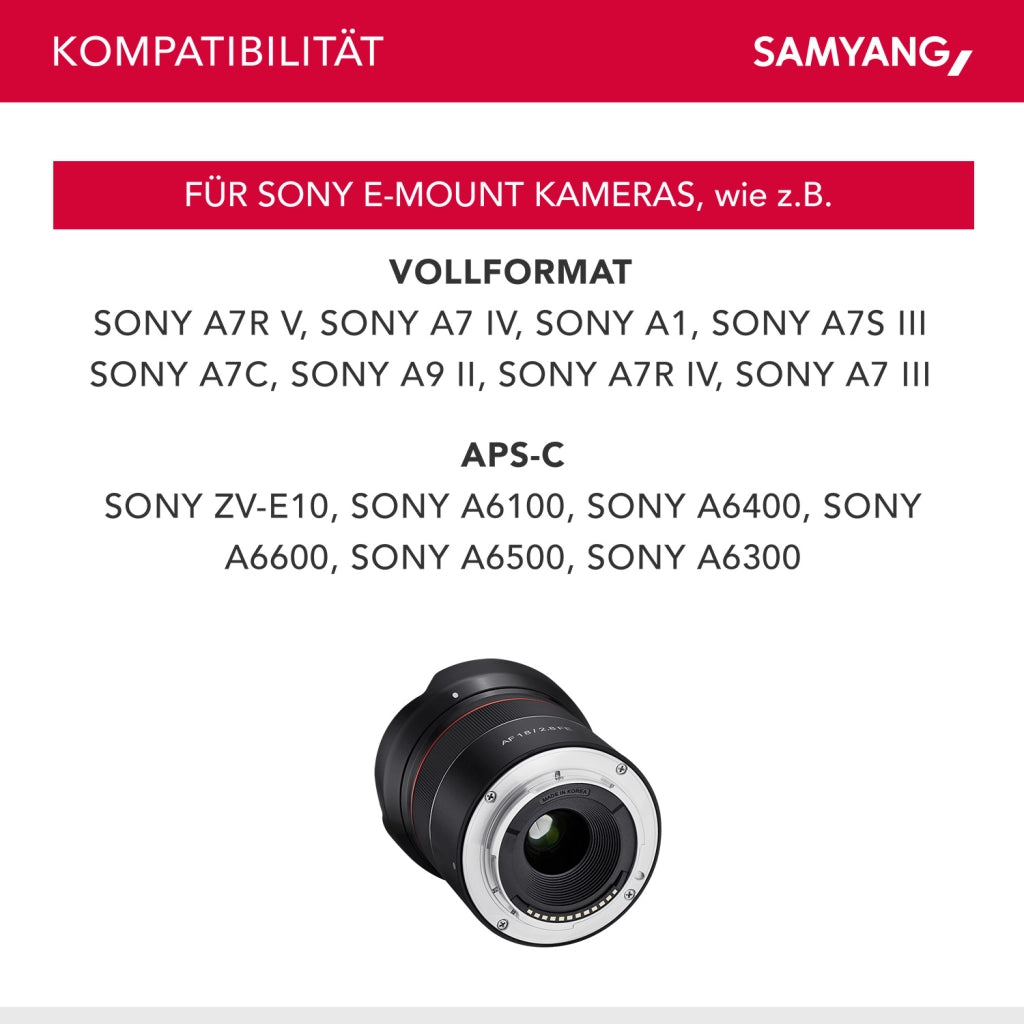 Obiettivo fotografico AF 18 mm F2.8 FE - Autofocus full-frame APS-C a focale fissa - compatibile con Sony E-mount
