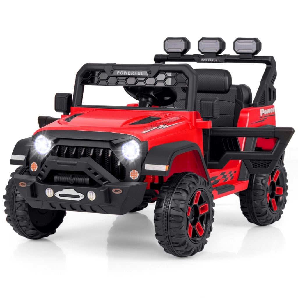Auto elettrica 12V per bambini con telecomando connessione wireless porta USB, Macchina giocattolo Rosso