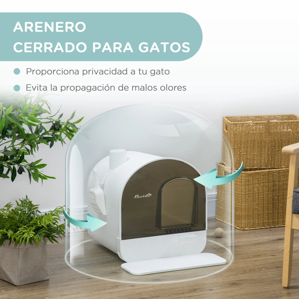 Casetta per Gatti Chiusa con Cassetto Estraibile ¨C Zephmum ¨C 43x44x47 Bianco