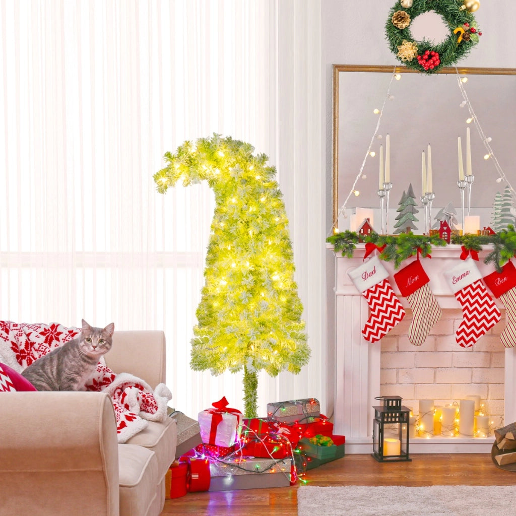 Albero festivo artificiale pre-illuminato con punta flessibile 216 punte di ramo, Albero di natale da 150 CM Verde-Alberi di Natale