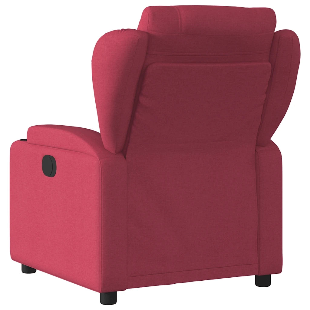 Divano Sedia-Poltrona Massaggiante Reclinabile Elettrica Rosso Vino Tessuto 407511