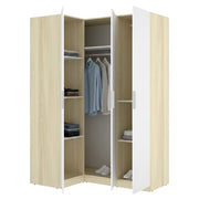 Armadio Camera da Letto Reeves, Guardaroba 3 Ante Appendiabiti, 95x142 cm Bianco