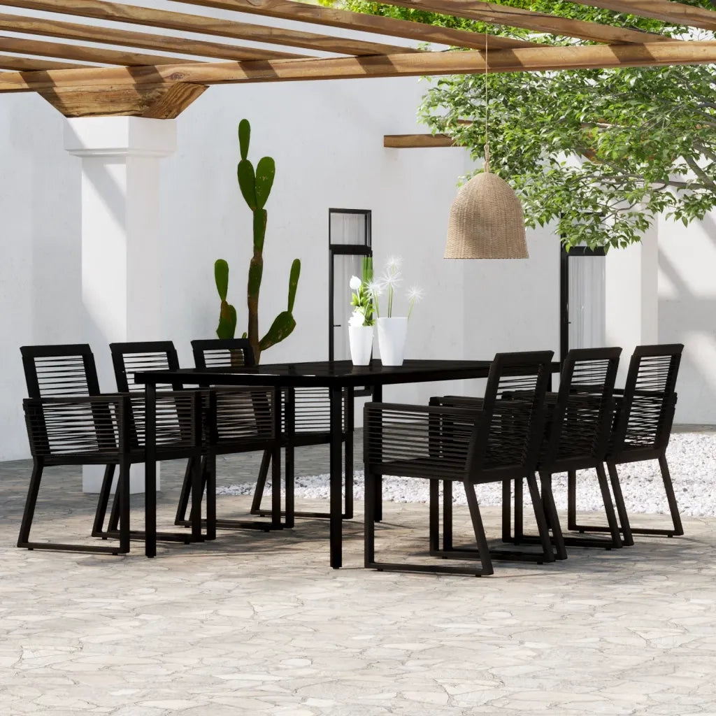 Set Mobili da Pranzo per Giardino 7 pz Nero cod mxl 44620