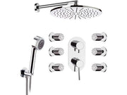 Set doccia con sofffione minimale, doccino minimale e rubinetto - serie minimal