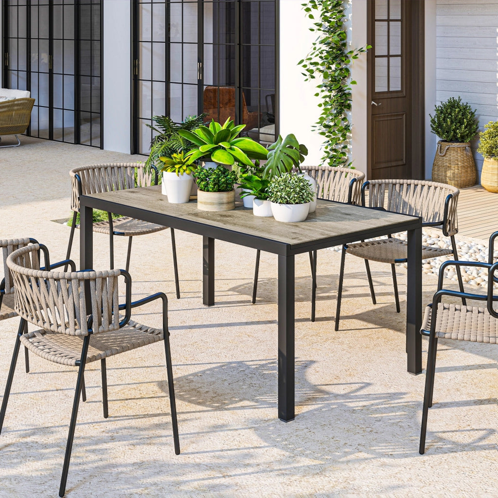 Tavolo da pranzo allungabile per esterni ¨C Zephmum ¨C Grigio, metallo, 160/240 cm