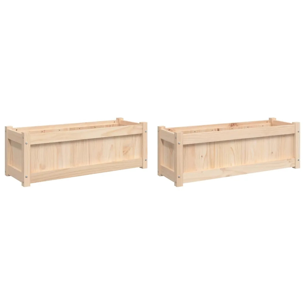 2 pz Fioriere | Cassetta per fiori | Vaso da Giardino in Legno Massello di Pino